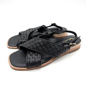 Splendid Bennet Slingback Sandals Open Toe Women's Black Size US7.5M EU37.5